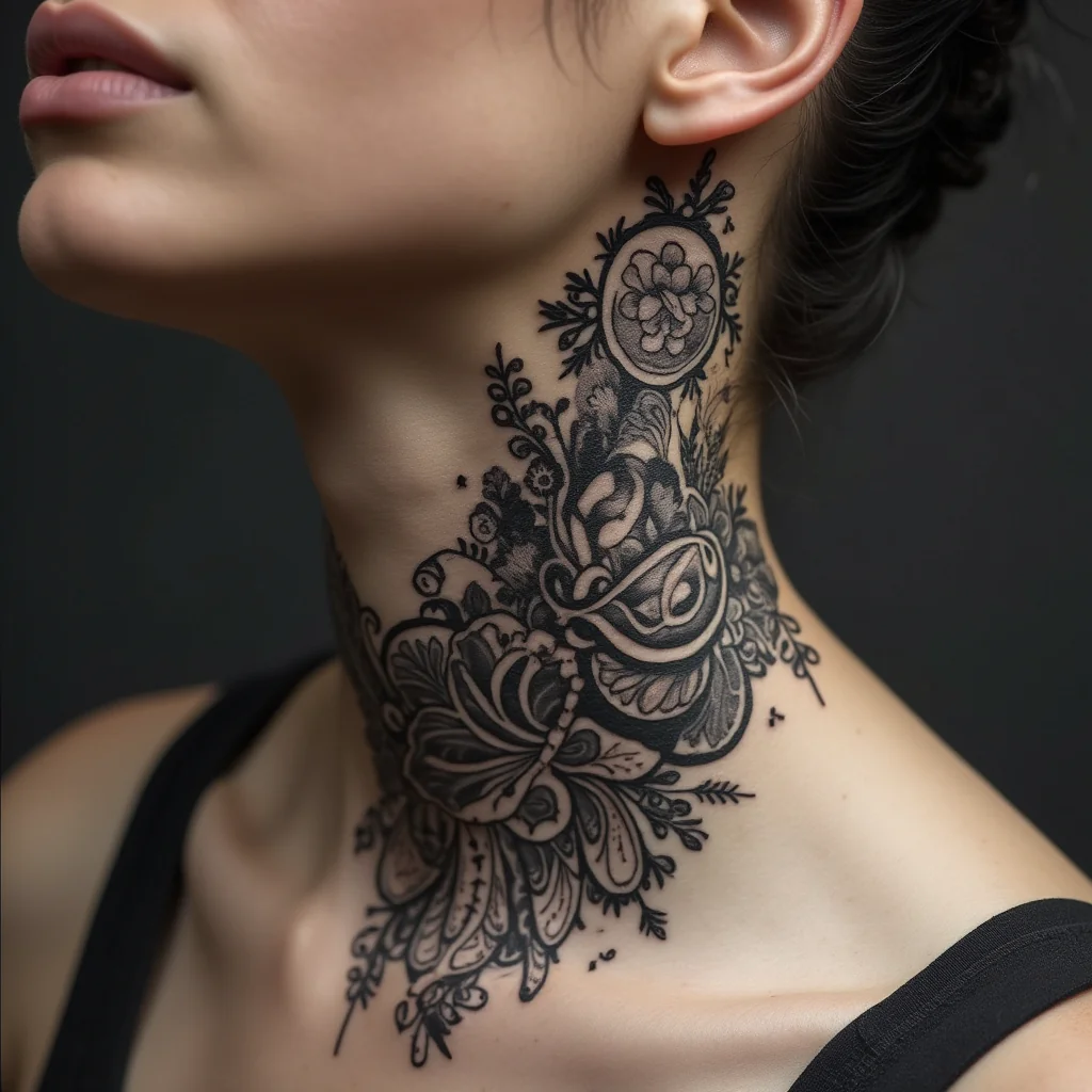 40 elegantes tatuajes para el cuello: una combinación perfecta de arte y expresión